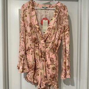 AguaBendita Pink and Brown Romper NWT